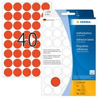 Etiket herma 2252 rond 19mm rood 1280st - thumbnail