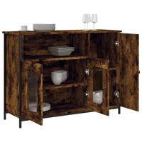 Dressoir 100x35x75 cm bewerkt hout gerookt eikenkleurig - thumbnail
