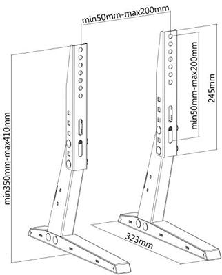 My Wall HP 35 L TV-voet In hoogte verstelbaar 33,0 cm (13) - 94,0 cm (37) Vloerstandaard, In hoogte verstelbaar