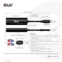 club3D USB 2.0 Adapter [1x USB-C stekker - 1x HDMI-bus] Adapter USB 3.2 Typ C - HDMI 2.1 17 cm - thumbnail