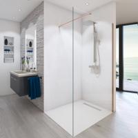 BWS Inloopdouche Pro Line Helder Glas 90x200 Geborsteld Brons Koper Profiel en Stang - thumbnail