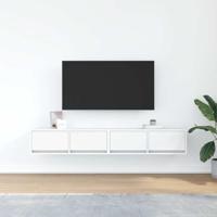Tv-meubelen 2 st 80x31x25,5 cm bewerkt hout wit - thumbnail