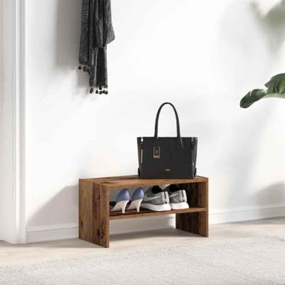 VidaXL Schoenenrek stapelbaar 60x30x30,5 cm oud houtkleurig VidaXL Schoenenrek stapelbaar 60x30x30,5 cm oud houtkleurig