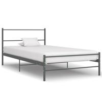 Bedframe metaal grijs 90x200 cm - thumbnail