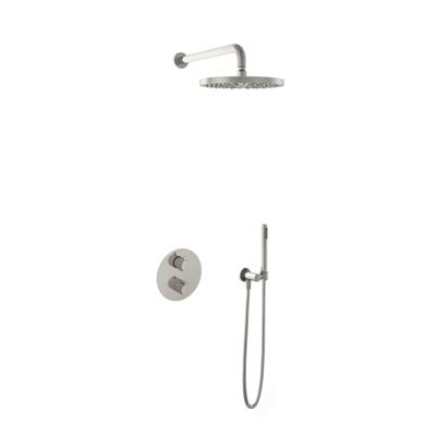 Hotbath Buddy - Inbouw Regendoucheset - Thermostatisch - Wandarm 35 cm - Hoofddouche 300 mm - Staafhanddouche - met 2-Weg Stop-Omstel - Waterbesparend - V02