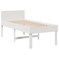 Bedframe zonder matras massief grenenhout wit 90x200 cm - thumbnail