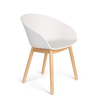Zuiver Eetkamerstoel 'Void' Eiken en gerecycled PP, kleur Wit