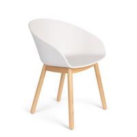 Zuiver Eetkamerstoel 'Void' Eiken en gerecycled PP, kleur Wit - thumbnail