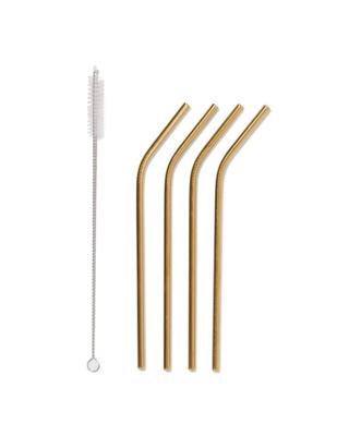 HEMA Rietjes rvs goudkleurig - 4 stuks