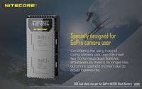 Nitecore UGP5 Dubbele lader voor GoPro Hero5/Hero6/Hero7 Accu + Indicator + USB - thumbnail