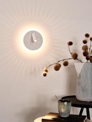 Lucide BENTJER - Bedlamp / Wandlamp - Ø 14 cm - LED - 3000K - Wit