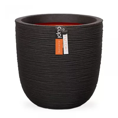 Capi Nature Rib NL bol 42x40cm bloempot zwart Capi Nature Rib NL bol 42x40cm bloempot zwart