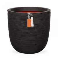 Capi Nature Rib NL bol 42x40cm bloempot zwart - thumbnail