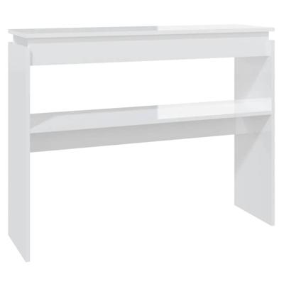 VidaXL Wandtafel 102x30x80 cm bewerkt hout hoogglans wit