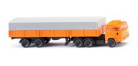 Wiking 0956 11 N Vrachtwagen Magirus Deutz Laadbakdieplader-combinatie, oranje - thumbnail