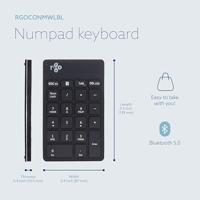 R-GO Tools Numpad Break Numeriek toetsenbord Bluetooth, Draadloos Ergonomisch, Geluidsarme toetsen Zwart - thumbnail