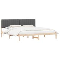 Bedframe met Gevoerd Hoofdgedeelte Donkergrijs 200 x 200 cm - thumbnail