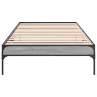 Bedframe bewerkt hout en metaal grijs sonoma eiken 90x190 cm - thumbnail
