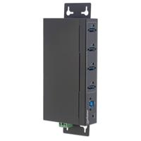 Manhattan USB 3.0 Hub voor industriële toepassingen 4-poorts USB 3.0 hub 4 Port zwart - thumbnail