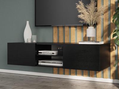 Tv-meubel AURORE 2 deuren zwarte eik Tv-meubel AURORE 2 deuren zwarte eik