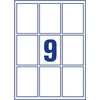 Avery Afneembare productetiketten ft 62 x 89 mm (b x h), 180 stuks, 9 per blad, doos van 20 blad