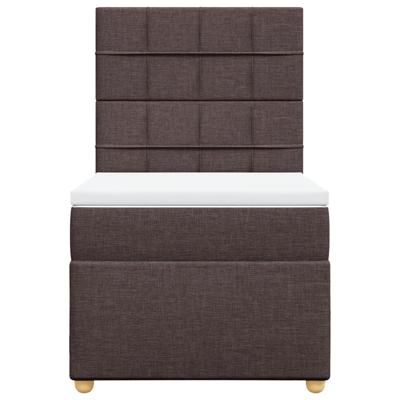 Boxspring met matras stof donkerbruin 140x200 cm - thumbnail
