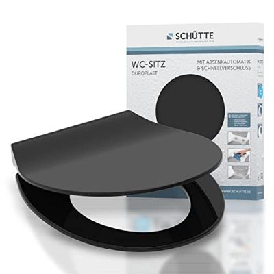 Schutte Duroplast WC-bril SLIM BLACK met soft-close en quick-release | zwart
 82710