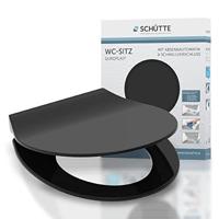 Duroplast WC-bril SLIM BLACK met soft-close en quick-release, zwart - thumbnail