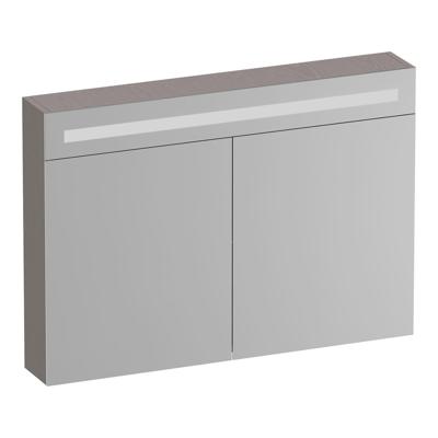 Brauer Promise Deluxe Spiegelkast - 100 cm - met Verlichting - 2 Dubbelzijdige Spiegeldeuren - Timber Greige