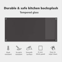 VidaXL Keuken spatscherm donkergrijs 110 x 50 cm gehard glas - thumbnail