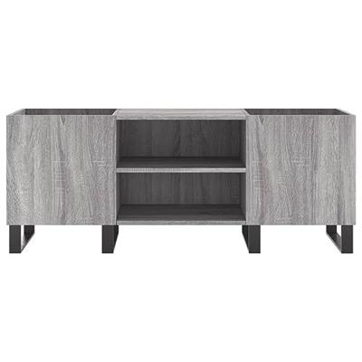 Platenkast 121x38x48 cm bewerkt hout grijs sonoma eikenkleurig