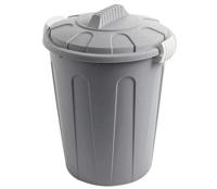 MaxiTon afvalemmer afvalbak met deksel 40 liter polypropyleen grijs - thumbnail