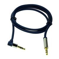 LogiLink CA11150 Jackplug Audio Aansluitkabel 1.50 m Donkerblauw (mat) 90° haaks naar boven - thumbnail