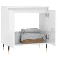 Badkamerkast 58x33x60 cm bewerkt hout hoogglans wit - thumbnail