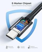 Cable Matters gecertificeerde Thunderbolt 3-kabel (USB C Thunderbolt-kabel) in zwart van 2 m met ondersteuning voor laden van 100W - thumbnail