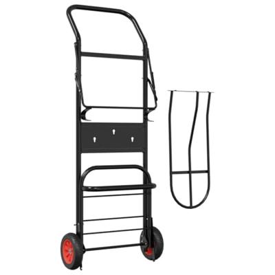 vidaXL Zadelkar inklapbaar staal zwart, zadelkar paard, zadelwagen, zadel trolley, zadeltrolley, zadel kar, zadel wagen, zadelkar western