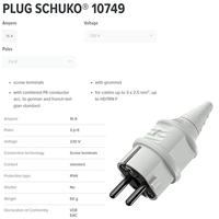 MENNEKES 10749 Stekker met randaarde Kunststof 230 V Wit IP44 - thumbnail