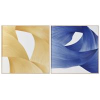 Schilderij Home ESPRIT Geel Blauw Modern 120 x 3,5 x 120 cm (2 Stuks) - thumbnail