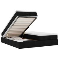 Ottoman bed met matrassen 180x200cm stof zwart - thumbnail