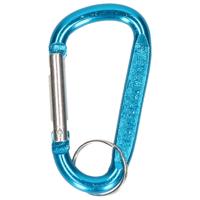 Karabijnhaak metaal blauw 8 cm   - - thumbnail