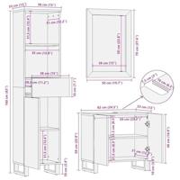 Badkamermeubelset met lade met plank 3 pcs Wit 38 x 33 x 160 cm - thumbnail