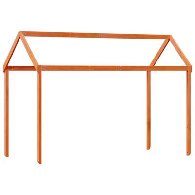 Stapelbed met bedhuis massief grenenhout wasbruin 90x200 cm