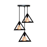 Homestyle Pro mk022-b industriële pyramide hanglampen zwart/metaal - thumbnail