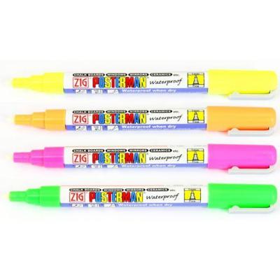 Krijtstift posterman PMA-20 smalle punt 1mm fluor geel