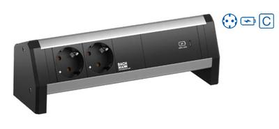 Bachmann 902.0816 Stekkerdoos Zwart, Zilver 1 stuk(s)