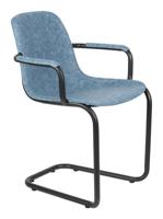 Zuiver Eetkamerstoel 'Thirsty' Met armleuning, Gerecycled PET, kleur Blauw - thumbnail