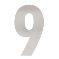 Intersteel Huisnummer 9 XXL hoogte 50 cm geborsteld RVS - thumbnail