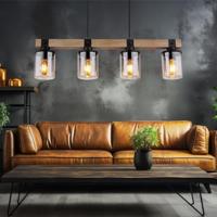 Globo Houten hanglampLila 4-lichts - 15555-4H - thumbnail