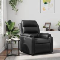Fauteuil verstelbaar kunstleer zwart - thumbnail