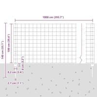 VidaXL Hek met paal groen 1 x 10 m staal - thumbnail